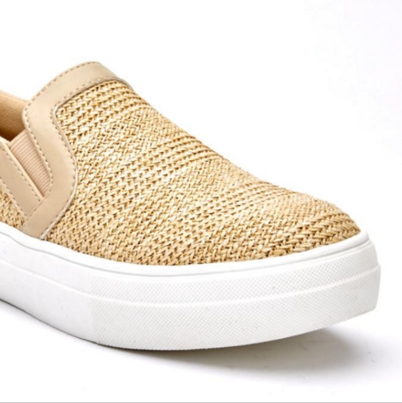Bailey Natural Slip On Tan Straw Sneakers Preppy Women's 8 - Picture 3 of 7
